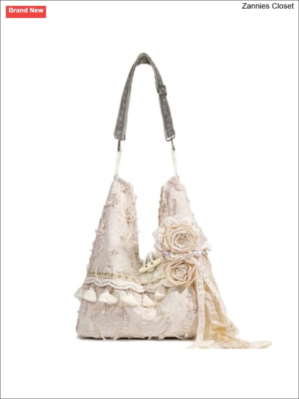 Boho Hobo Bag Cotton Fringe Crossbody Shoulder Purse Guitar Strap Women